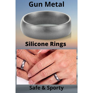 Silicone Wedding Rings For Women - GUN METAL Lot of 1